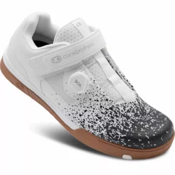 Crankbrothers Mallet Boa MTB Clipless Cycling Shoes (25th Annive -ShopE-Moto Shop Mallet BOA White Black Splatter 3quarter